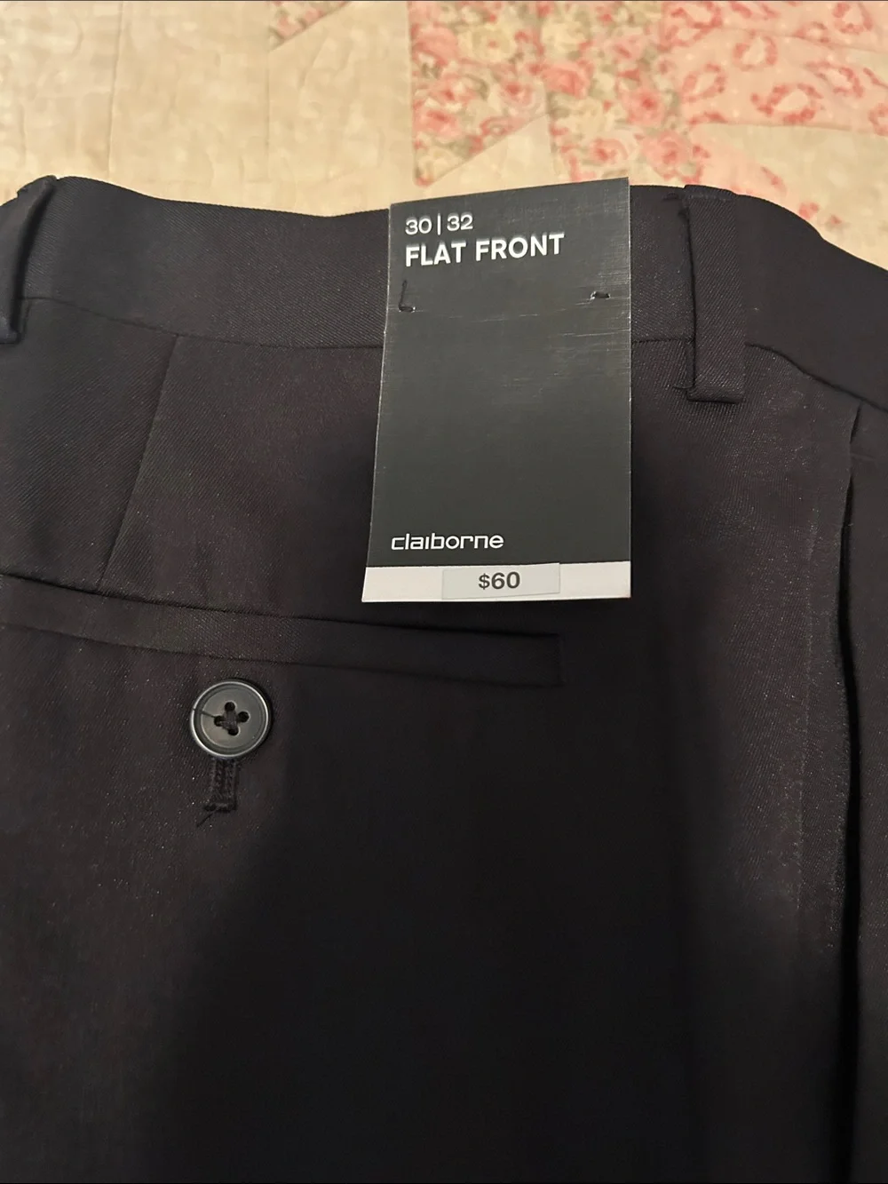 Flat Front Men’s Dress Pants - Black